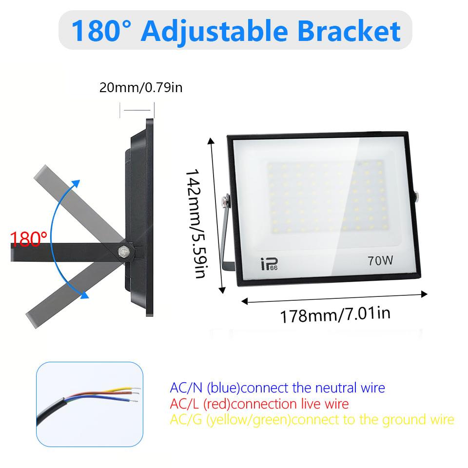 LED Outdoor Floodlight AC220/110V Portable Outdoor Safety Floodlight 20-300W Is Suitable For Courtyards Gardens Stadiums Light