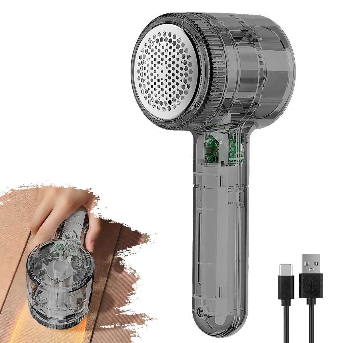 

RechargeableTransparent Hair Ball Trimmer, Hair Remover, Hair Beater, Handheld Six Leaf Electric Home USB Charging Shaver. чёрный