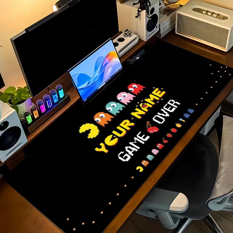Retro Pacman Custom Name Large Size Mouse Pad Gaming Table Cushion Nonslip Laptop Tablet Big XXL Mat Mini PC Playmat With Lock edge