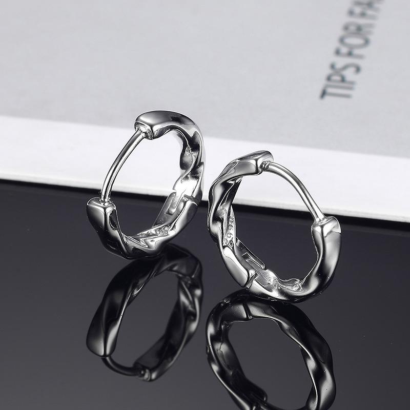 Серьги - Модные Мужские Серьги-Кольца Мёбиуса Малого Диаметра для Мужчин Möbius Silver