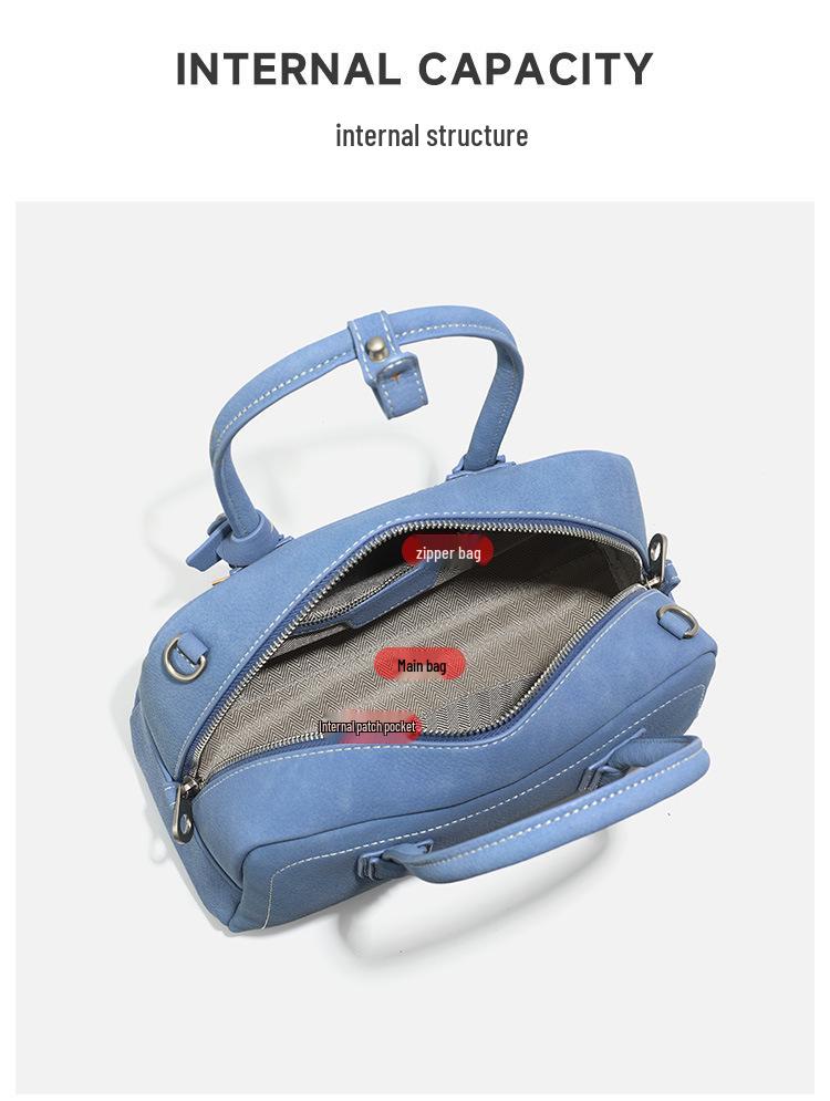 CASHY Leather Boston Handbag: Women's Vintage Commute Crossbody Bag