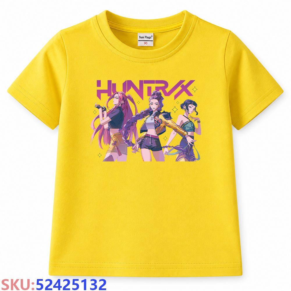 KPop Dämonenjäger Kinder-Cartoon-Print T-Shirt