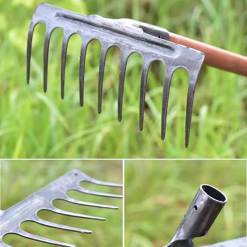 Manganese Steel Integrated Rake Rake Grass Loose Soil Rake Farm Tools Weeding Nail Rake Farm Tools
