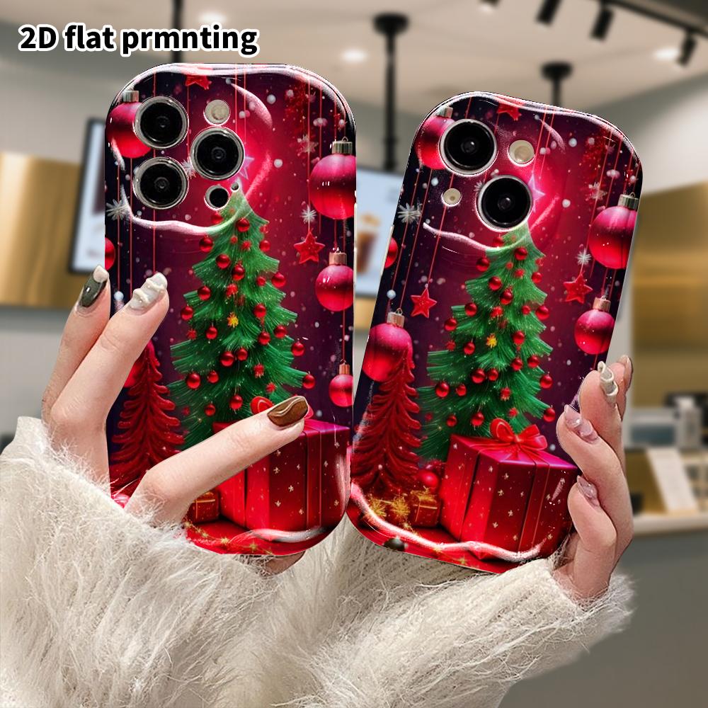 Phone Case: 2D Flat, Fits iPhone 12 Pro To 18, Phone Accessory, Rose Red Christmas Theme, Perfect Festive Gift for Christmas and Halloween