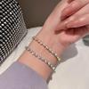 Nuovo Bracciale da Donna Regolabile Placcato Oro Lucido Completamente Intarsiato di Strass Forma a Goccia Moda Bracciale in Zircone Gioiello Regalo