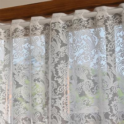 Embroidered Lace Window Curtains Breathable White Fabric for Bedroom Living Room Kitchen Decoration