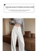 Women's High-Waisted Wide-Leg Linen Pants - White Summer Drape Style