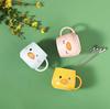 Cartoon Duck Hooded Duckling Cup Ceramic Cup With Porcelain Lid Student Gift Cup Couple Mug Creative