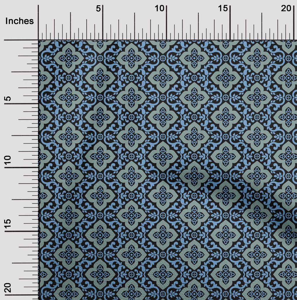 oneOone Cotton Flex Navy Blue Fabric Block Sewing Material Print Fabric By The Yard 40 Inch