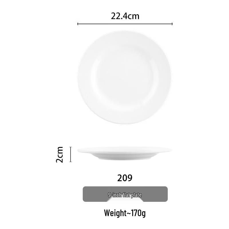 Handun 9-inch White Melamine Commercial Round Plate
