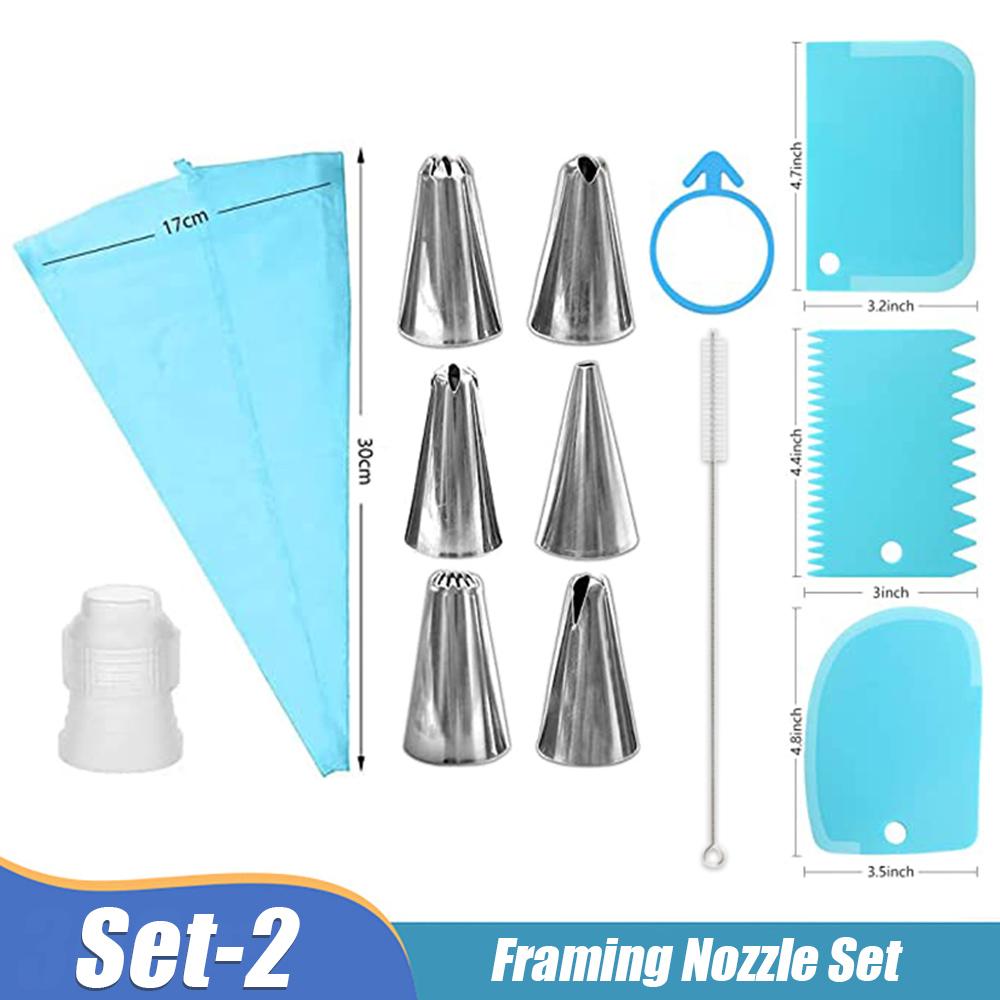 Laminating Nozzle Set Pastry Bag Icing Piping Cream Reusable Pastry Bags With Stainless Nozzle Cake Decorating Kitchen Tools