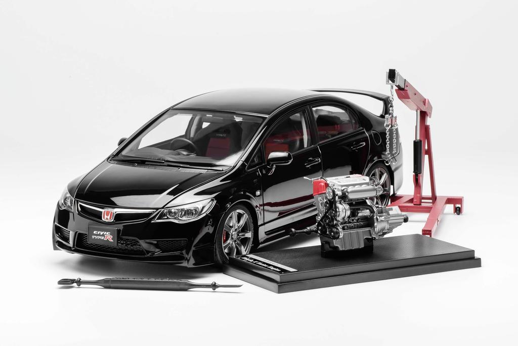 FREESTYLE MOTORHELIX Scale Honda Civic Type R 2007 Facelift Crystal Black Finished Model M85406 1/18 (FD2)