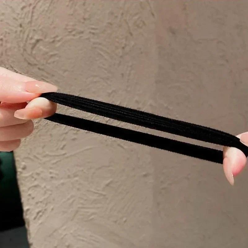 New High Elastic Durable Rubber Band Female Simple High Ponytail Hair Rope Head Rope High-grade Sense Hair Rope 5 Pieces A Set