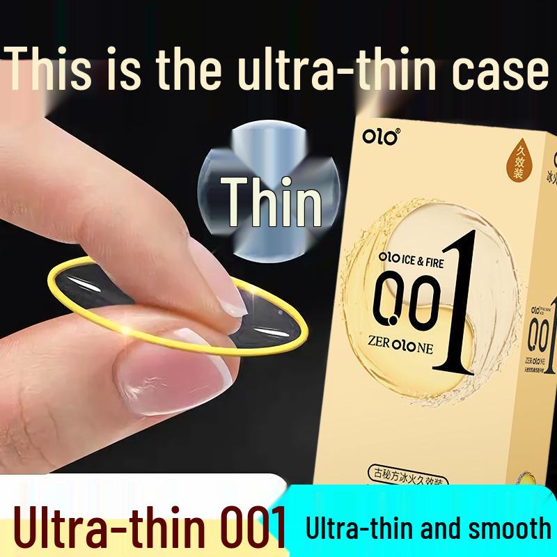OLO Ultra-Thin Kondome 10er-Pack - Rot Glatt & Schwarz Gepunktet Erotische Verhütungsmittel für Erwachsene