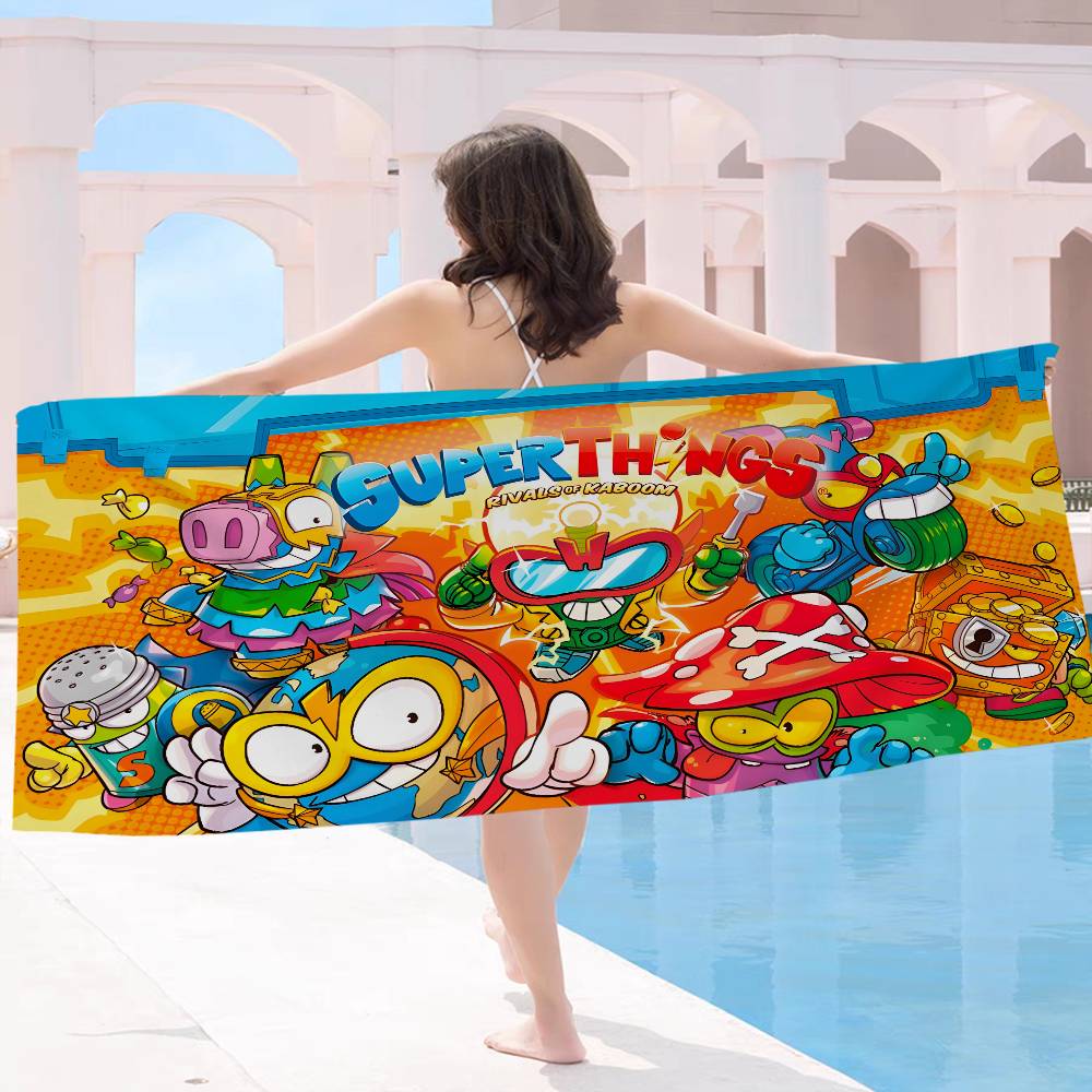 Cute Cartoon Super Zings Microfiber Blanket Quick Drying Beach Towels Oversized Printing Super Absorbent Pool Towel Blanket
