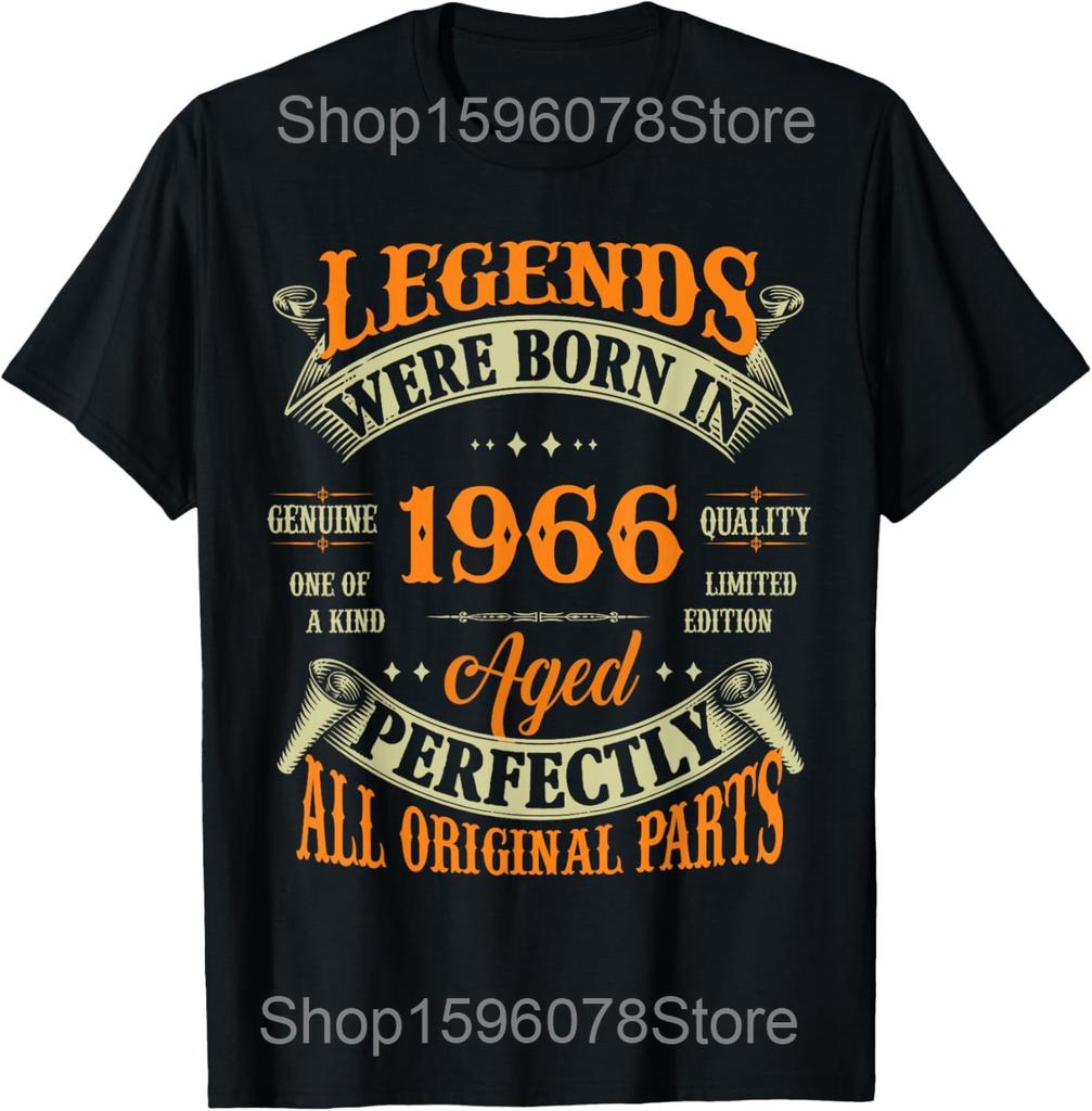 Vintage 1966 59th Birthday Gifts Men Women 59 Years Old T Shirts Pure Cotton Tee Shirt Short Sleeve Unisex Loose Clothing