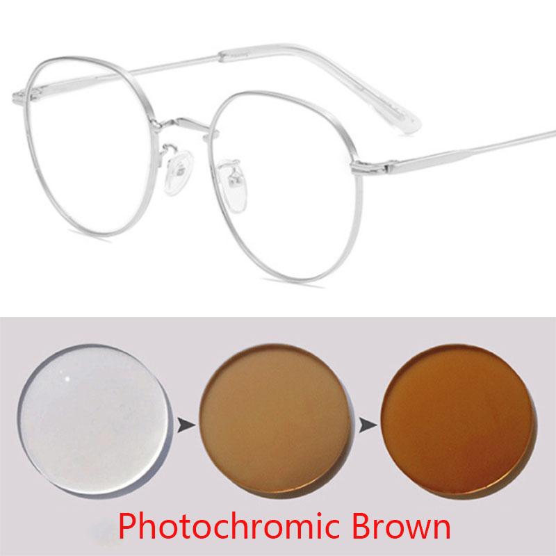 Blue Light Blocking Oval Nearsighted Eyeglasses Women Metal Round Short Sight Eyewear Prescription Spectacles 0 -0.5 -0.75 To -6