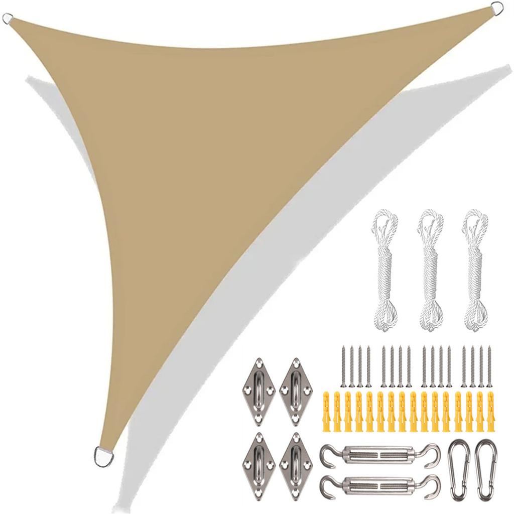 5x5x5/3x3x3M/2x2x2M Waterproof Triangle Sun Shade Sail Canopy For Outdoor Garden Patio Backyard Camping Tents Pool Shade Cloth