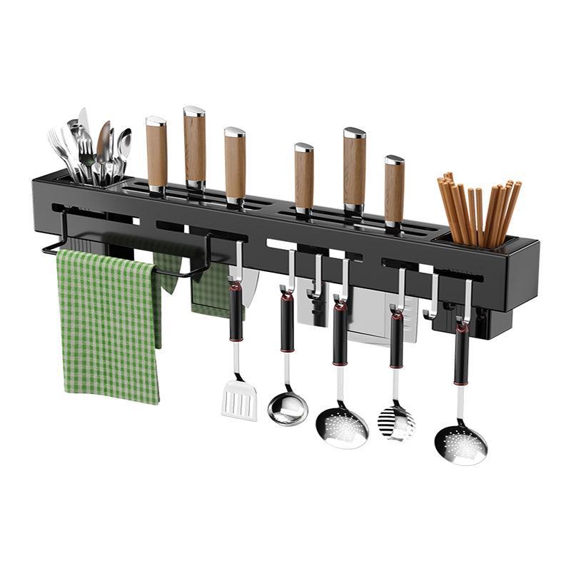 Stainless Steel Wall-Mounted Knife Holder & Chopstick Tube