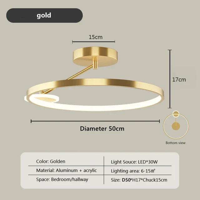 Modern minimalist LED ceiling light remote control Nordic circular restaurant bedroom lights indoor lighting room decoration