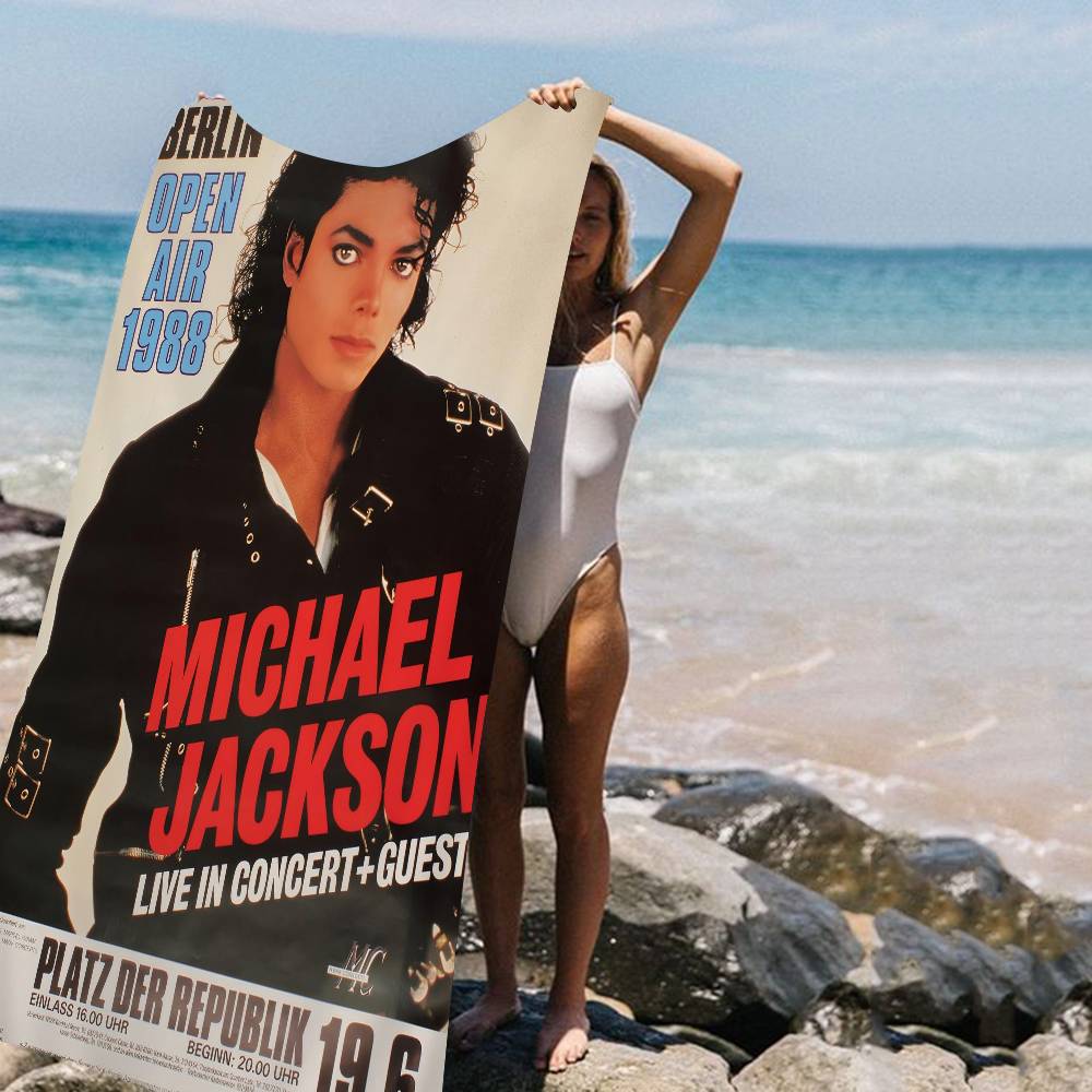 Famoso Cantante M-Michael J-Jackson Asciugamano da Spiaggia in Microfibra Assorbente Asciugatura Rapida Morbido per Yoga Nuoto Resort Arrampicata