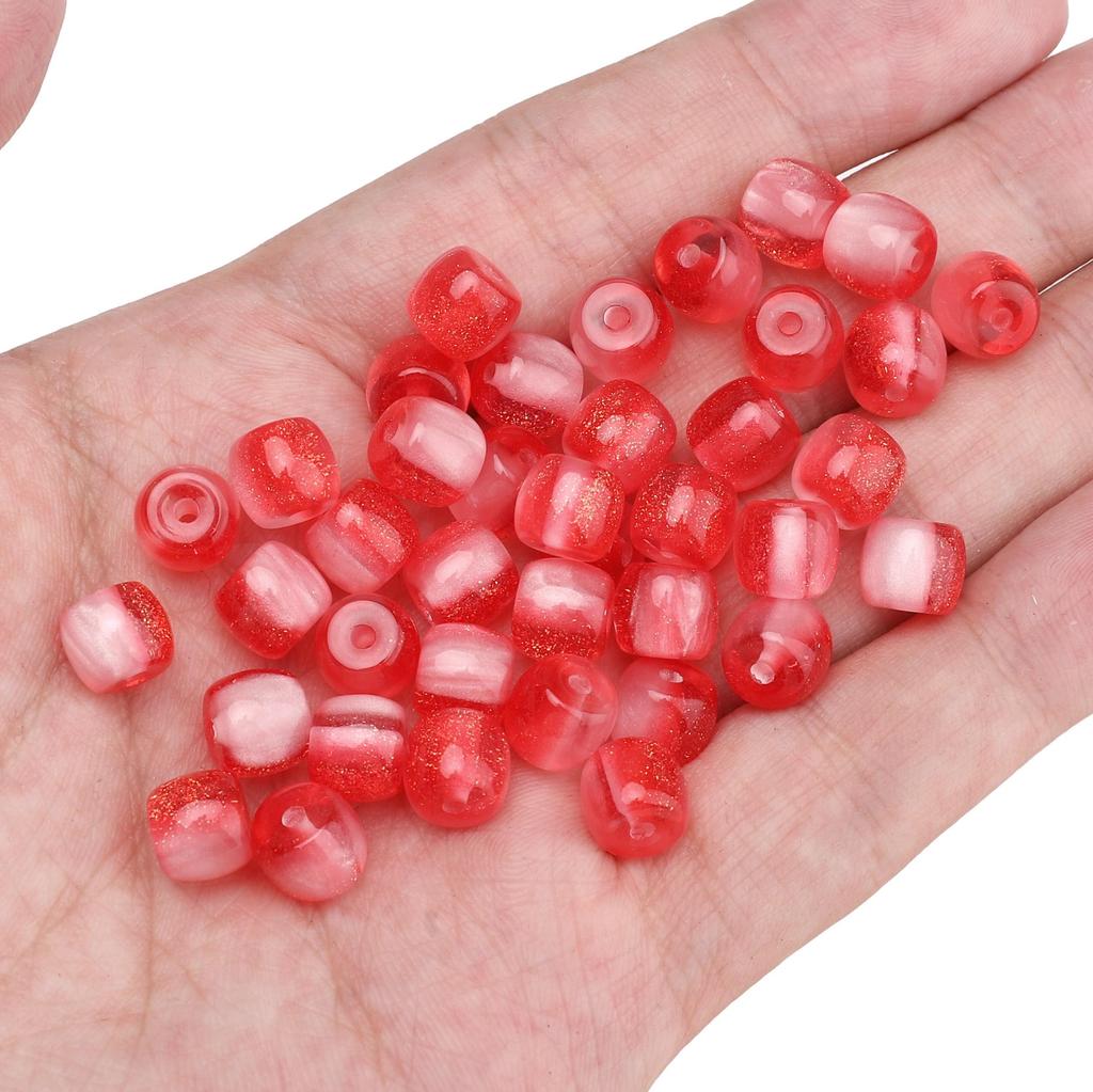 Resin Misty Cylindrical Beads for DIY Necklace Bracelet Earring Craft 10 Pcs