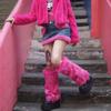Winter Faux Fur Leg Warmers Warm Knee-Length Socks Versatile Foot Warming Covers  for Women Girls