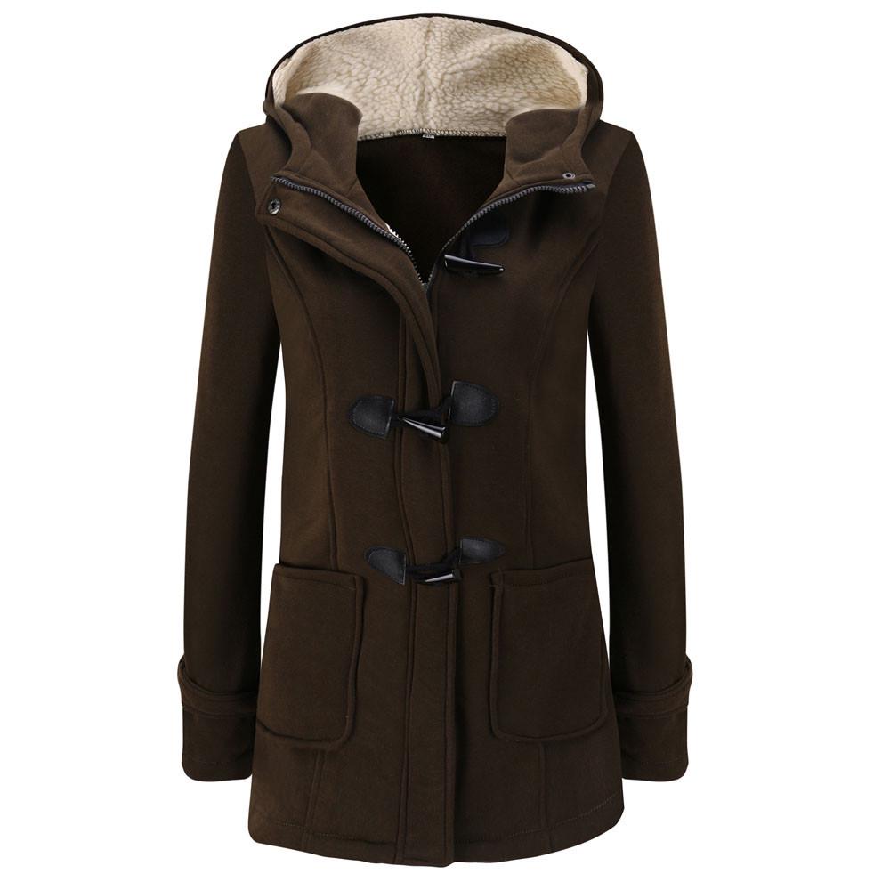 Women Warm Long Sleeve Pullover Blouse Hooded Jacket Coat Long Outerwear