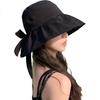 XUEXIMAN New Sun Protection Hat for Women, Summer Black Gel UV-Resistant Bowler Fisherman Hat with Wide Brim for Face And Sun Protectio