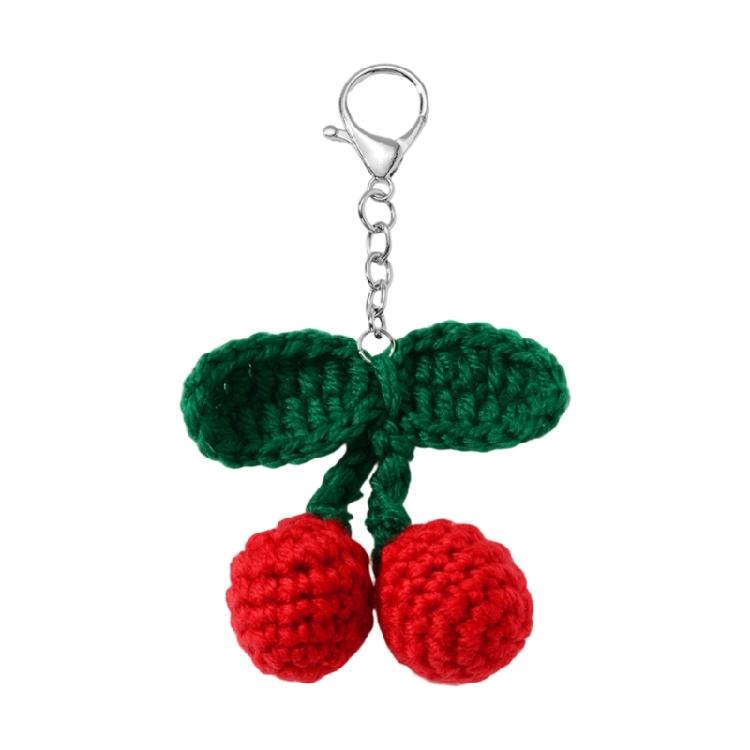 

Knitted Keyring Chocolate Strawberry Cherry Theme Keychain Lightweight Portable Fashion Accessory for Backpack