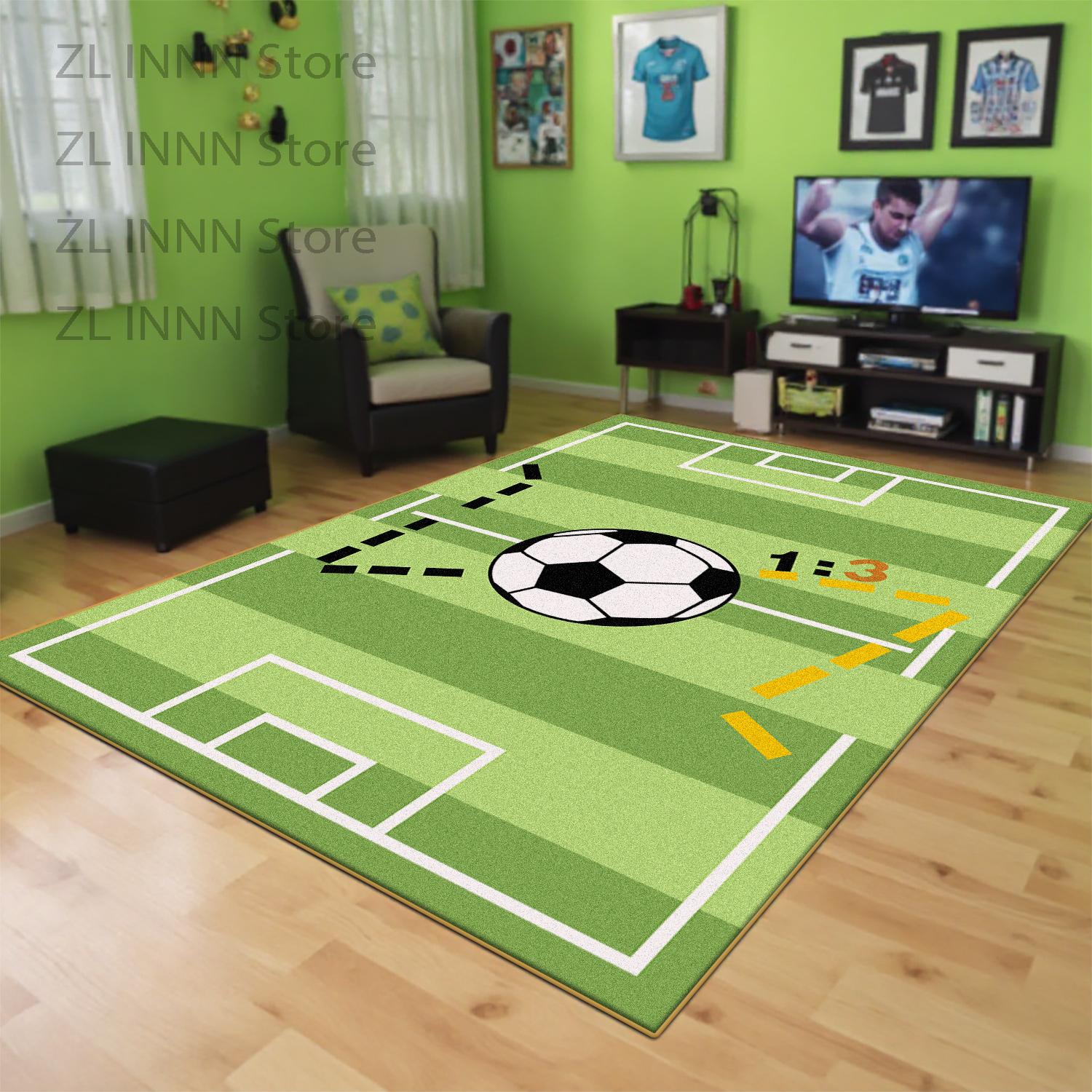 

Soccer Field Large Area Rugs for Living Room Football Sports Green Decoration Home Non-slip Carpet Lawn Children Play Floor Mat 80cm x 120cm