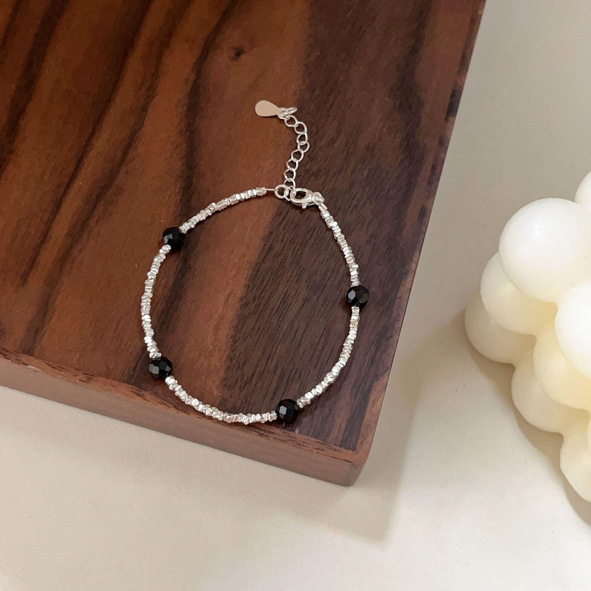 

Набор бус из стерлингового серебра 925 пробы с черным агатом - Осенне-зимний чокер 925 Silver