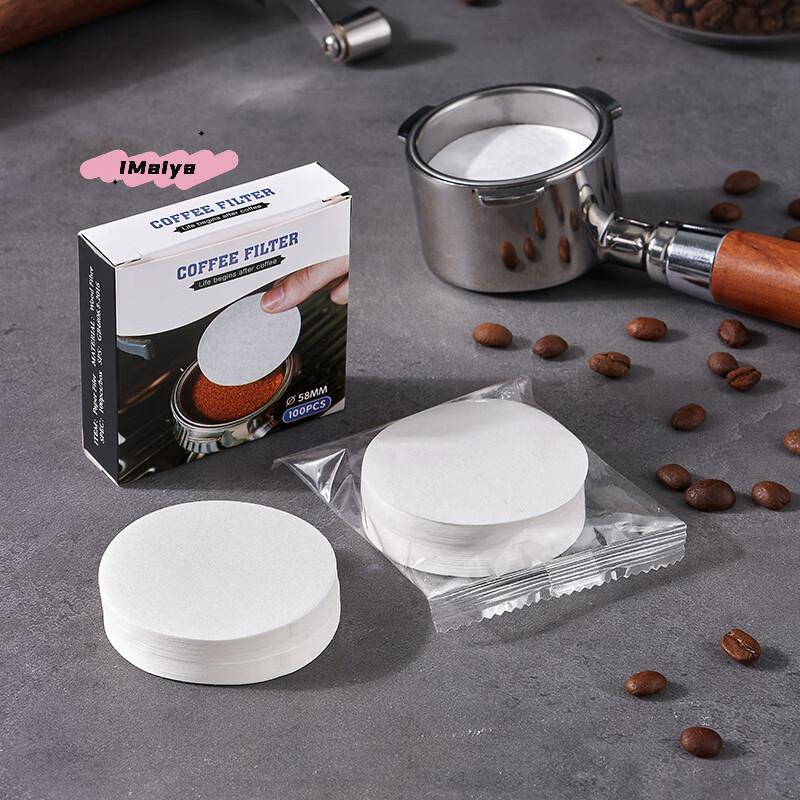 100 Sheets round Coffee Filter Paper for Espresso Machines 51/53/58mm Portafilter Basket Compatible with Moka Pots