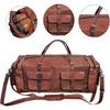 Große Reisetasche aus echtem Vintage-Ziegenleder, handgefertigt, für Fitnessstudio, Wandern, Vintage-Braun, Tragetasche für alle echten Reisetaschen