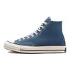 1970s Unisex High Canvas Shoes Comfort Versatile Navy Blue A00752C