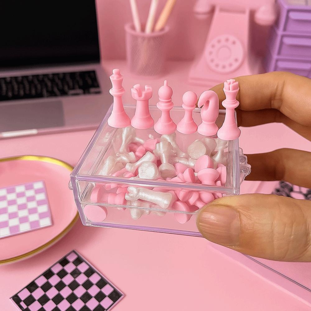 Handmade Mini Pocket Size Chess Set Chessboard International Chess Set  Toy Accessories