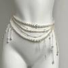 Elegant Tassel Floral Pearl Layered Waist Chain Multilayer Body Chain Decorative Belly Decor for Fashion Forward Women