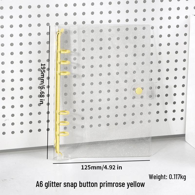 Glittery Transparent PVC 6-Ring A5/A6 Student Notebook & Journal