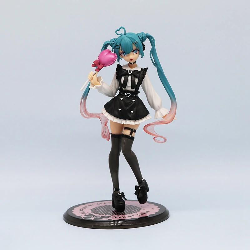 Hatsune Miku Desktop Cute Actionfigur 11cm Neko T-Shirt Ver. Anime Figur Kawaii Mädchen Modell Spielzeug Geschenk