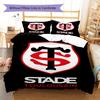 Stade Toulousain Pattern Bedding,Quilt Set Quilt Cover Pillowcase Home Birthday Gift(1 * Duvet Cover + 2 * Pillowcase, Without Core)
