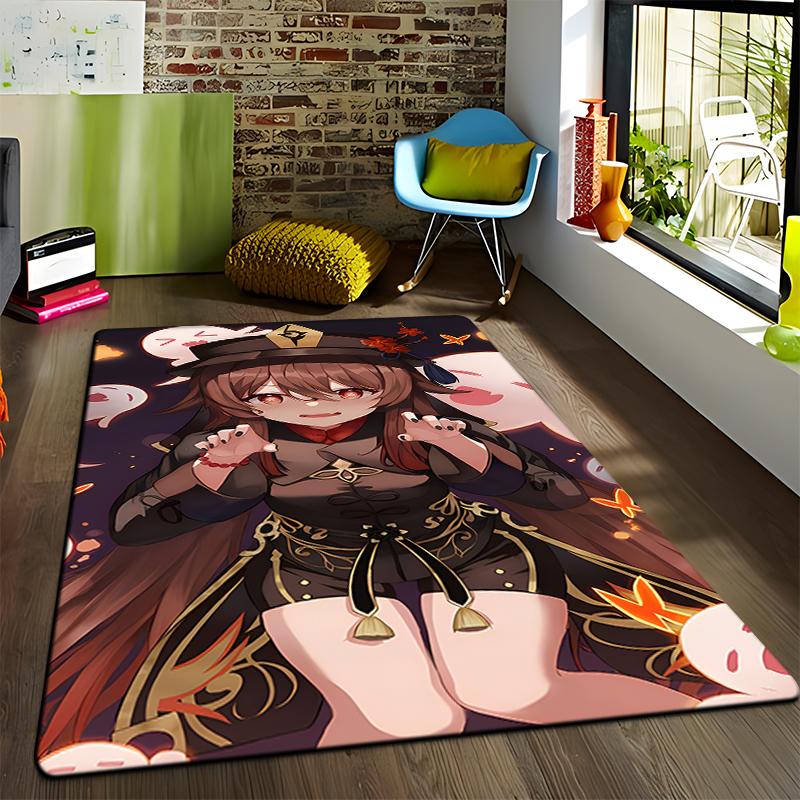 Anime Genshin Carpets Living Room Decoration Bedroom Parlor Tea Table Area Rug Mat Soft Flannel Large Rugs and Baby Gift Carpet