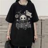 Yangi Ayollar Futbolkasi Harajuku Y2K Top Retro Koreys Kawaii Ko'rshapalak Iblis Punk Gotik Bosh Suyagi Bosilgan Erkaklar Kiyimi Yozgi Salqin Slim Futbolkalar