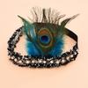 Feathered Headpiece Elastic Headband 1920s Flapper Headband Costume Accessories for Women Wedding Prom Masquerade Party
