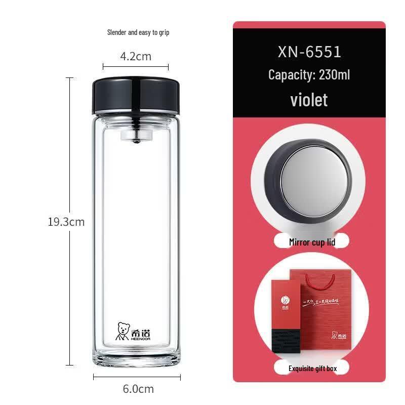 Xinuo 230ml Double-Wall Glass Tea Infuser Bottle