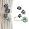 Rose Flower Curtain Tieback No Drill Hooks Creative Living Room Window Rope Tie  Flower Curtain Holdbacks for Home Decor