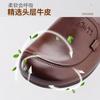 Leder runde Spitze Retro Mutter einzelne Schuhe Damen Herbst Neu Retro Stil Bequem Flacher Absatz Rindersehne Weiche Sohle Alte Herrenschuhe