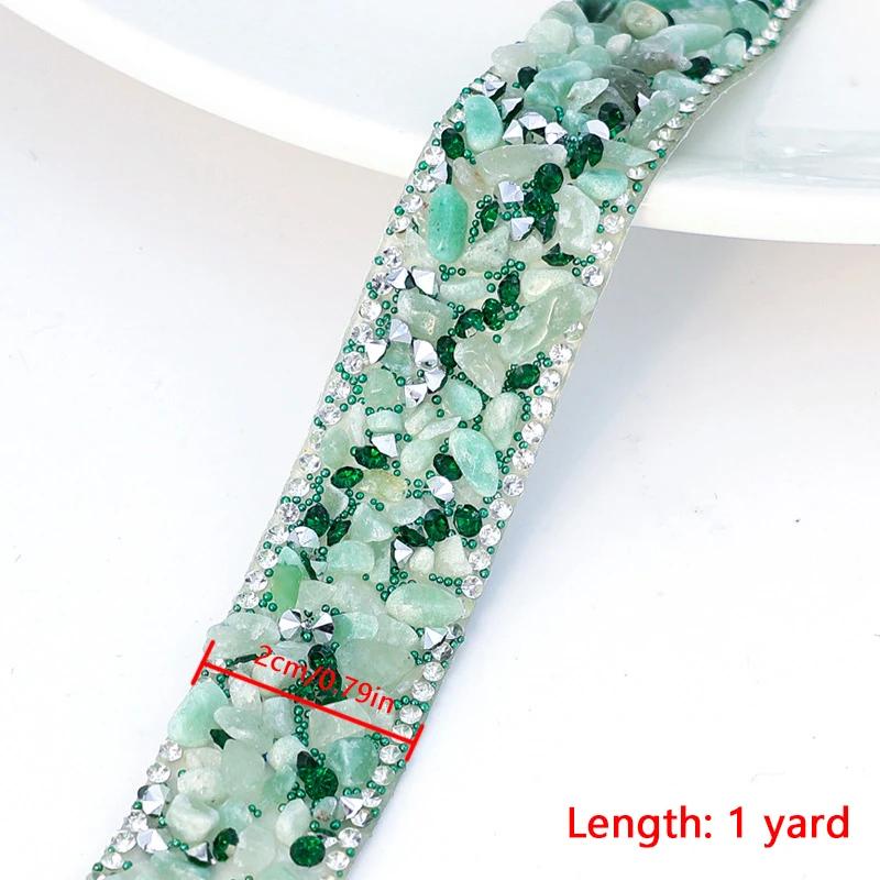 1yard/roll Self-Adhesive Rhinestone Trim Tape 2cm Wide Colorful Crystal Decor for Bridal Dress/Phone DIY Craft Sewing Accessory