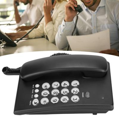 KXT504 Desktop-Festnetztelefon Multifunktionales Großtasten-Festnetztelefon für Hotels(Schwarz )