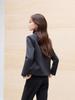 Women's 2025 Black Woolen Short Suit Jacket for Autumn/Winter - High-Grade, Thickened, Casual Fit