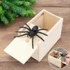 Handgefertigte Gummi-Spinnen Streich Holzbox - Lustige Überraschung Spaß Geschenk Holzbox, Interaktives Scherzgeschenk für Freunde & Familie